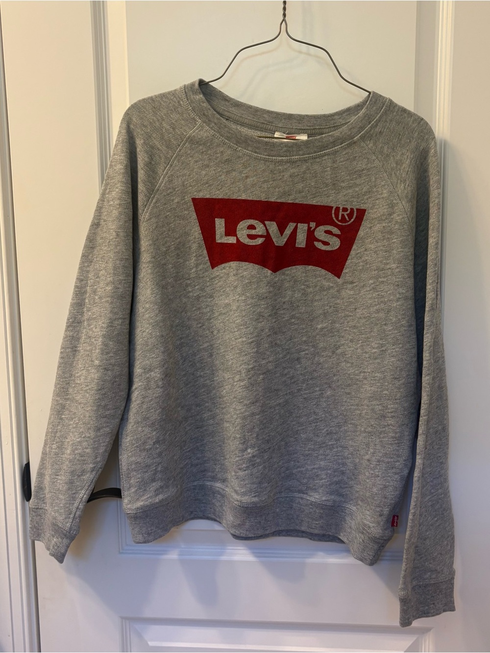 Levi's Grey Pullover Sweatshirt with Red Logo